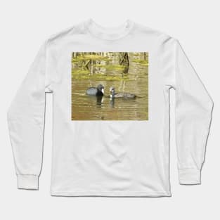 American Coots, birds, wildlife, gifts, mama and babe Long Sleeve T-Shirt